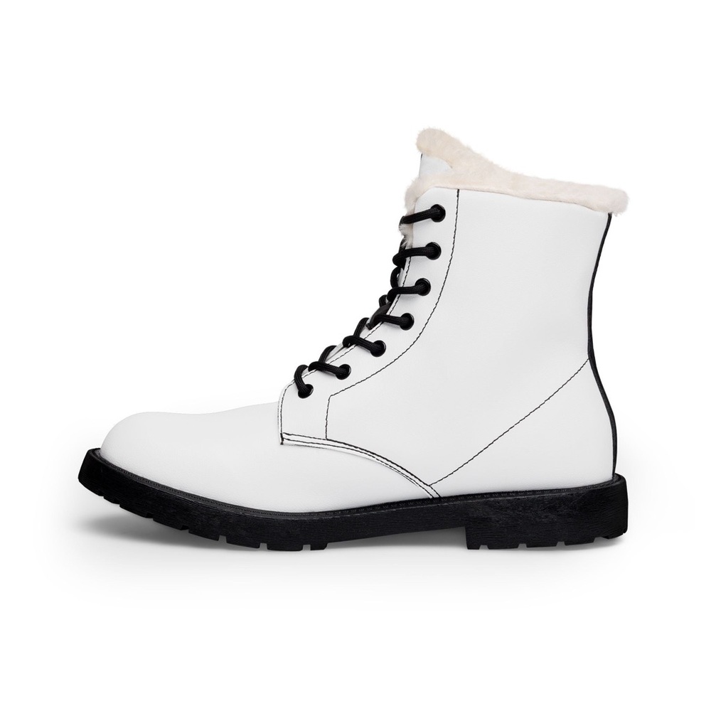 Women's Fur-Lined Leather Boots — Warm Winter Lace-Up Combat Boots - Picture 4 of 4